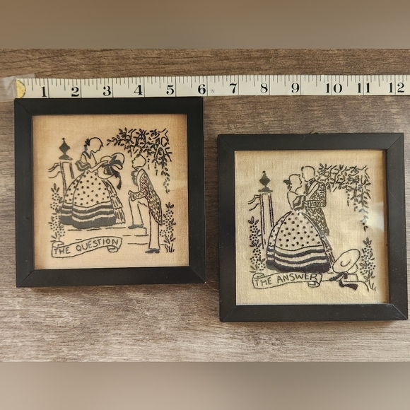 Vintage Silhouette embroidered Pictures - Picture 2 of 8